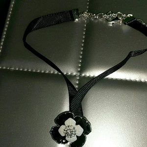 Black Flower Choker Vintage